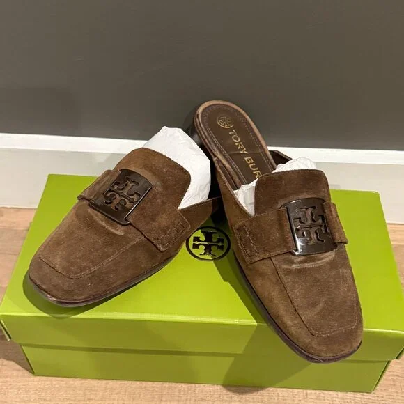 EUC | Tory Burch | Suede Chocolate Brown Mules | $100 - Picture 2 of 8
